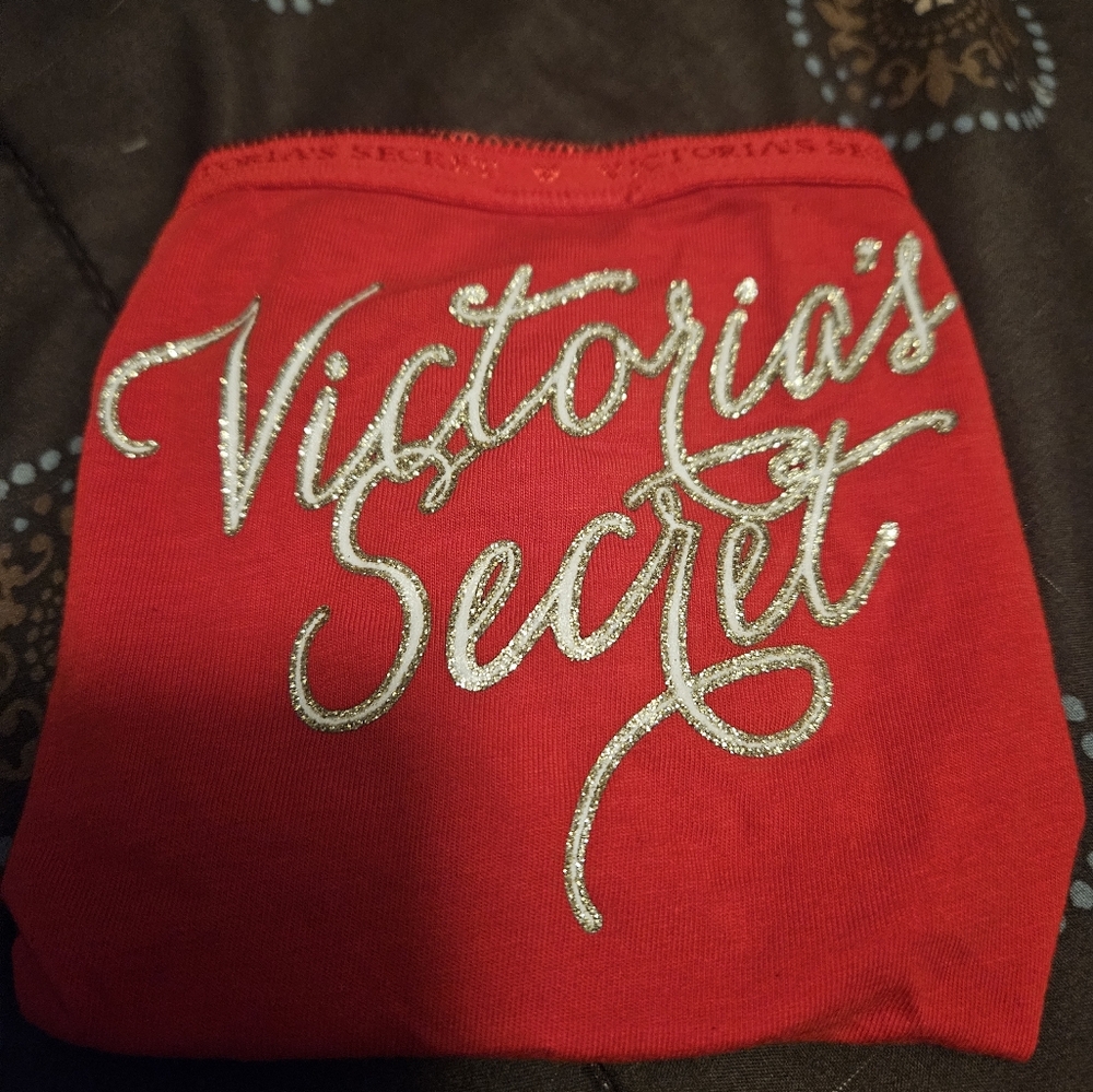 Victoria's Secret Red Panties with Gold Trim Script
